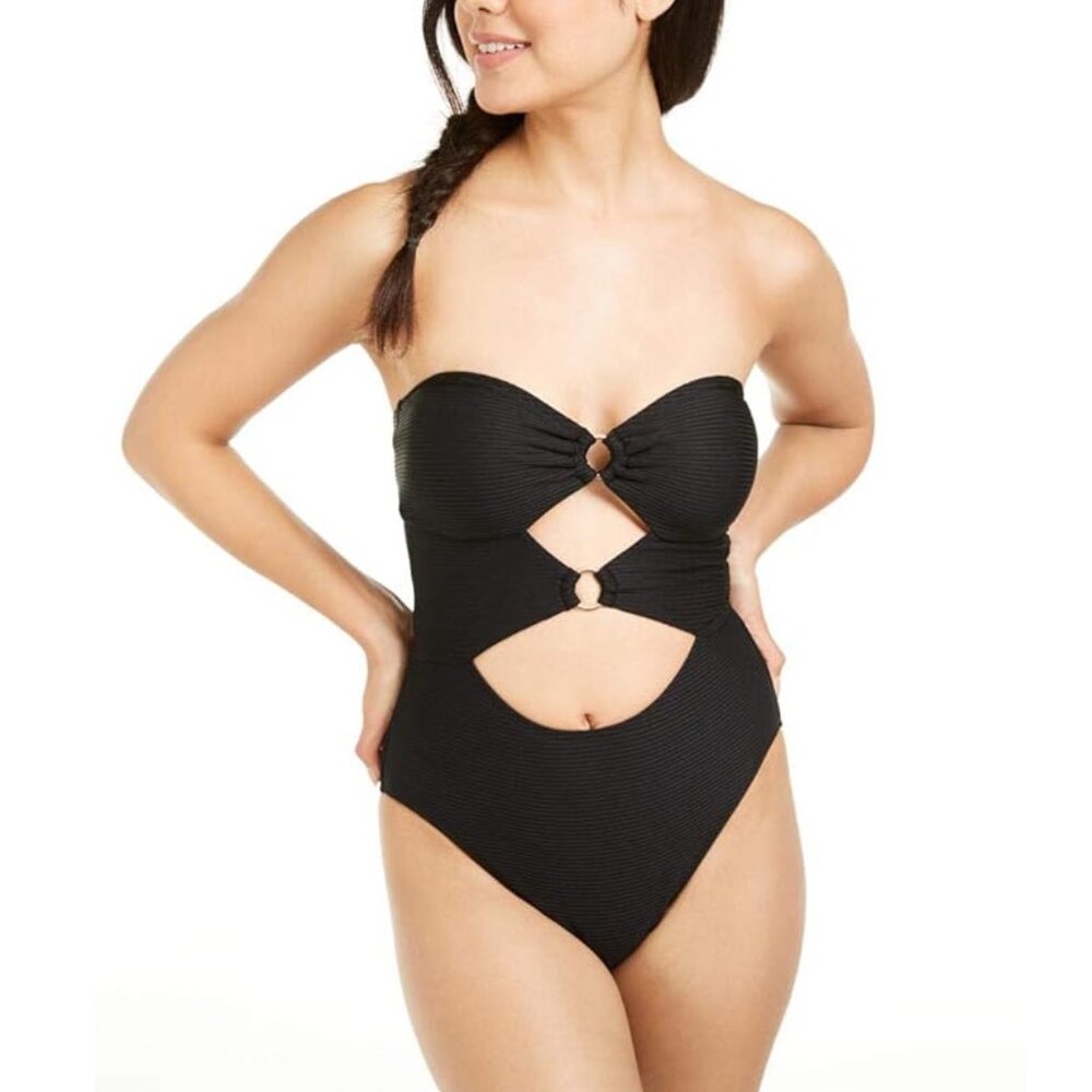 Hula Honey Ribbed One-Piece Swimsuit, Medium NWT